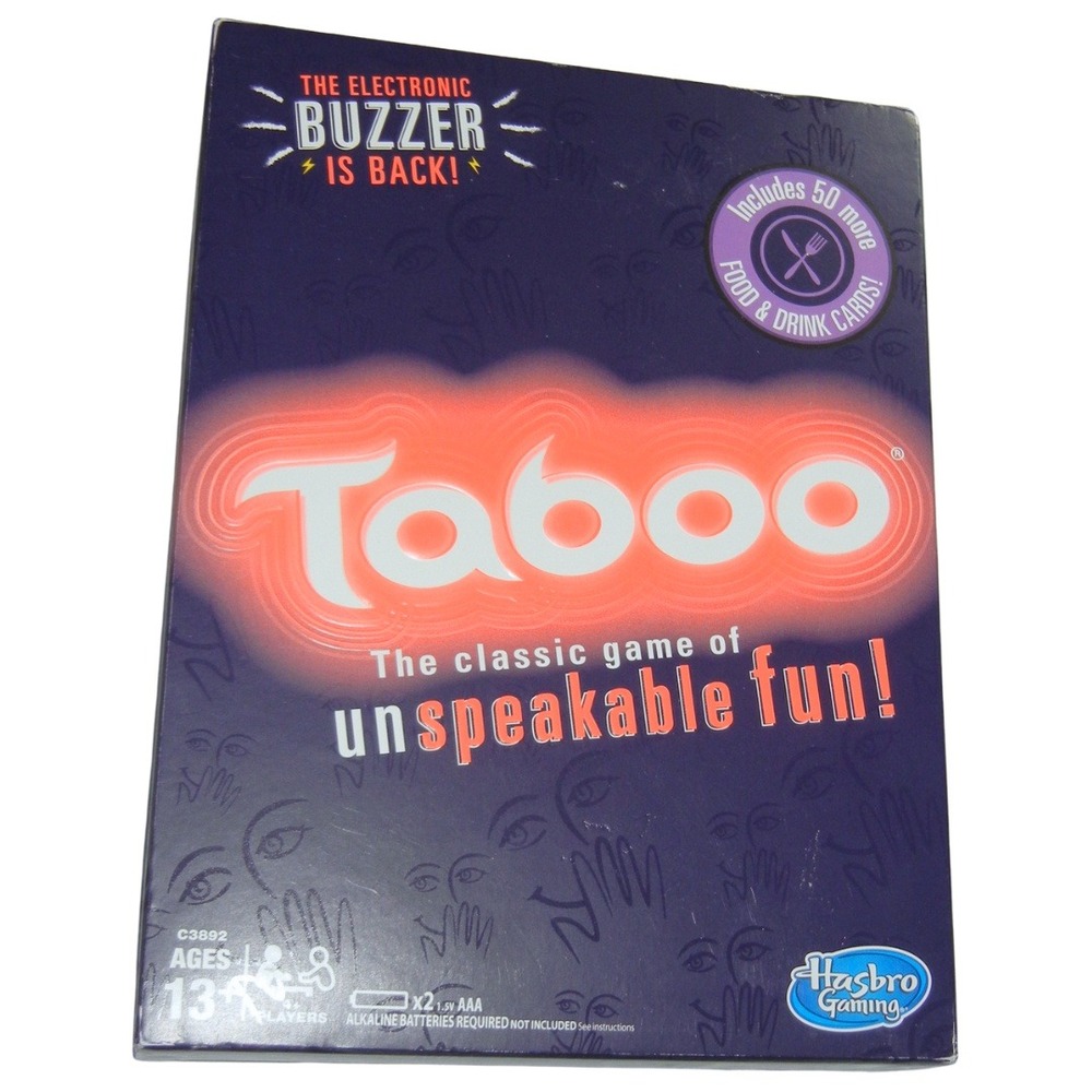 Taboo The Classic Game of Unspeakable Fun Hasbro Gaming Electronic Buzzer
